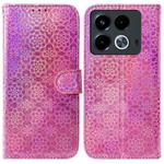 For Infinix Note 40 4G Colorful Magnetic Buckle Leather Phone Case(Pink)