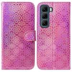 For Infinix Hot 50 4G Colorful Magnetic Buckle Leather Phone Case(Pink)