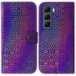 For Infinix Hot 50 4G Colorful Magnetic Buckle Leather Phone Case(Purple)