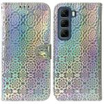 For Infinix Hot 50 5G Colorful Magnetic Buckle Leather Phone Case(Silver)