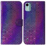 For Nokia C12 Colorful Magnetic Buckle Leather Phone Case(Purple)