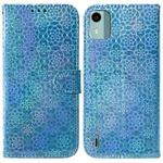 For Nokia C12 Colorful Magnetic Buckle Leather Phone Case(Blue)