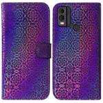 For Nokia C22 Colorful Magnetic Buckle Leather Phone Case(Purple)