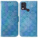 For Nokia C22 Colorful Magnetic Buckle Leather Phone Case(Blue)