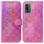 For Nokia XR21 Colorful Magnetic Buckle Leather Phone Case(Pink)