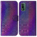 For Nokia XR21 Colorful Magnetic Buckle Leather Phone Case(Purple)