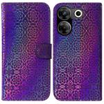 For Tecno Camon 20 Pro 5G Colorful Magnetic Buckle Leather Phone Case(Purple)
