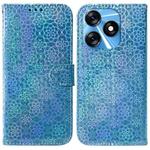 For Tecno Spark 10 / Spark 10C Colorful Magnetic Buckle Leather Phone Case(Blue)