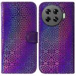 For Tecno Spark 20 Pro+ 4G Colorful Magnetic Buckle Leather Phone Case(Purple)