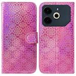 For Tecno Pova 6 Neo Colorful Magnetic Buckle Leather Phone Case(Pink)