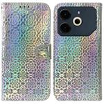 For Tecno Pova 6 Neo Colorful Magnetic Buckle Leather Phone Case(Silver)