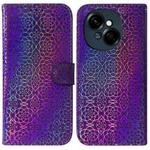 For Tecno Spark Go 1 / Pop 9 Pro Colorful Magnetic Buckle Leather Phone Case(Purple)