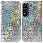 For Tecno Camon 40 Colorful Magnetic Buckle Leather Phone Case(Silver)