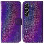 For Tecno Camon 40 Pro 4G Colorful Magnetic Buckle Leather Phone Case(Purple)
