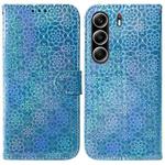 For Tecno Camon 40 Pro 4G Colorful Magnetic Buckle Leather Phone Case(Blue)