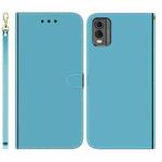 For Nokia C32 Imitated Mirror Surface Leather Phone Case(Blue)