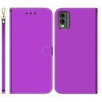 For Nokia C32 Imitated Mirror Surface Leather Phone Case(Purple)