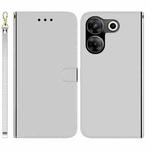 For Tecno Camon 20 Pro 5G Imitated Mirror Surface Leather Phone Case(Silver)