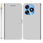 For Tecno Spark 10 / Spark 10C Imitated Mirror Surface Leather Phone Case(Silver)