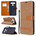For LG K61 Denim Texture Horizontal Flip Leather Case with Holder & Card Slots & Wallet & Lanyard(Brown)