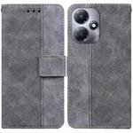 For Infinix Hot 30 Play Geometric Embossed Leather Phone Case(Grey)