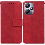 For Infinix Hot 30 Play Geometric Embossed Leather Phone Case(Red)