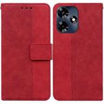 For Infinix Hot 30 Geometric Embossed Leather Phone Case(Red)