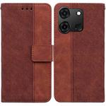 For Infinix Smart 7 India / 7 Plus Geometric Embossed Leather Phone Case(Brown)
