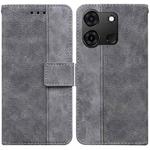 For Infinix Smart 7 India / 7 Plus Geometric Embossed Leather Phone Case(Grey)