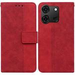 For Infinix Smart 7 India / 7 Plus Geometric Embossed Leather Phone Case(Red)