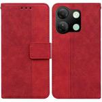 For Infinix Smart 7 HD Geometric Embossed Leather Phone Case(Red)