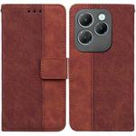 For Infinix Hot 40 / 40 Pro Geometric Embossed Leather Phone Case(Brown)