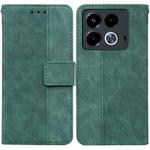 For Infinix Note 40 4G Geometric Embossed Leather Phone Case(Green)