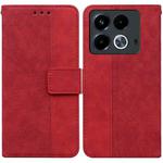 For Infinix Note 40 4G Geometric Embossed Leather Phone Case(Red)