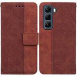 For Infinix Hot 50 4G Geometric Embossed Leather Phone Case(Brown)