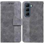 For Infinix Hot 50 4G Geometric Embossed Leather Phone Case(Grey)