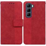 For Infinix Hot 50 4G Geometric Embossed Leather Phone Case(Red)