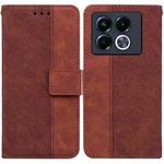 For Infinix Note 40 5G Geometric Embossed Leather Phone Case(Brown)