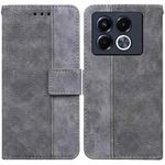 For Infinix Note 40 5G Geometric Embossed Leather Phone Case(Grey)