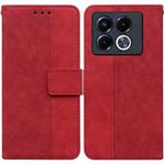 For Infinix Note 40 5G Geometric Embossed Leather Phone Case(Red)