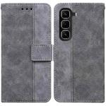 For Infinix Hot 50 Pro 4G Geometric Embossed Leather Phone Case(Grey)