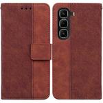For Infinix Hot 50 Pro+ 4G Geometric Embossed Leather Phone Case(Brown)