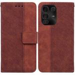 For Infinix Note 50 Pro+ Geometric Embossed Leather Phone Case(Brown)