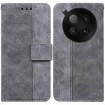 For Infinix Zero 40 4G / 5G Geometric Embossed Leather Phone Case(Grey)