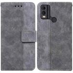 For Nokia C22 Geometric Embossed Leather Phone Case(Grey)