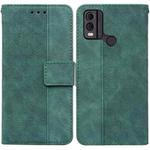 For Nokia C22 Geometric Embossed Leather Phone Case(Green)