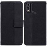 For Nokia C22 Geometric Embossed Leather Phone Case(Black)