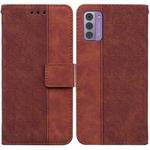 For Nokia G42 Geometric Embossed Leather Phone Case(Brown)