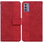 For Nokia G42 Geometric Embossed Leather Phone Case(Red)