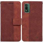 For Nokia XR21 Geometric Embossed Leather Phone Case(Brown)